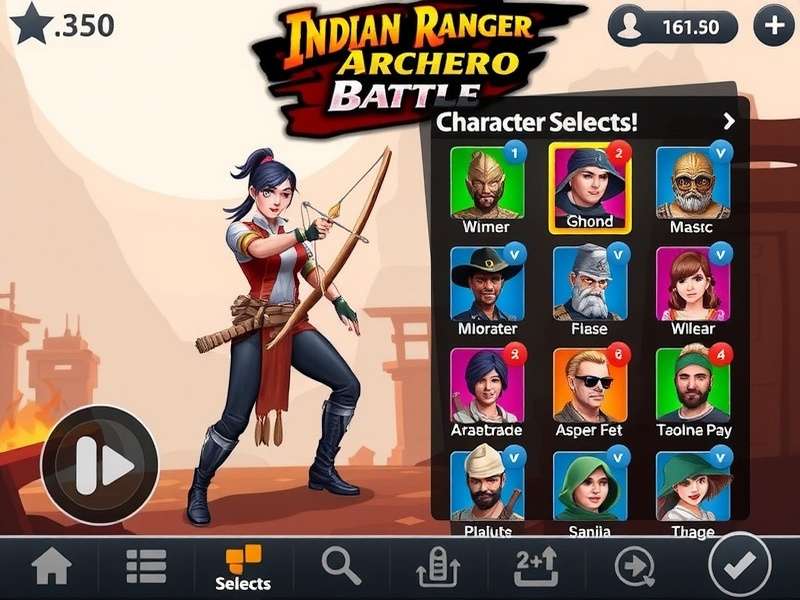 Indian Ranger Archero Battle character selection screen